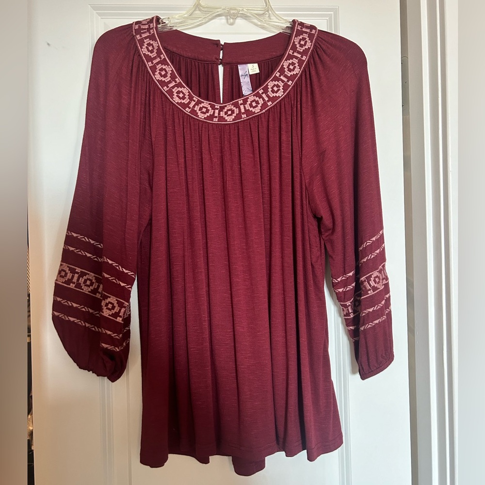 Red maroon blouse worn once
